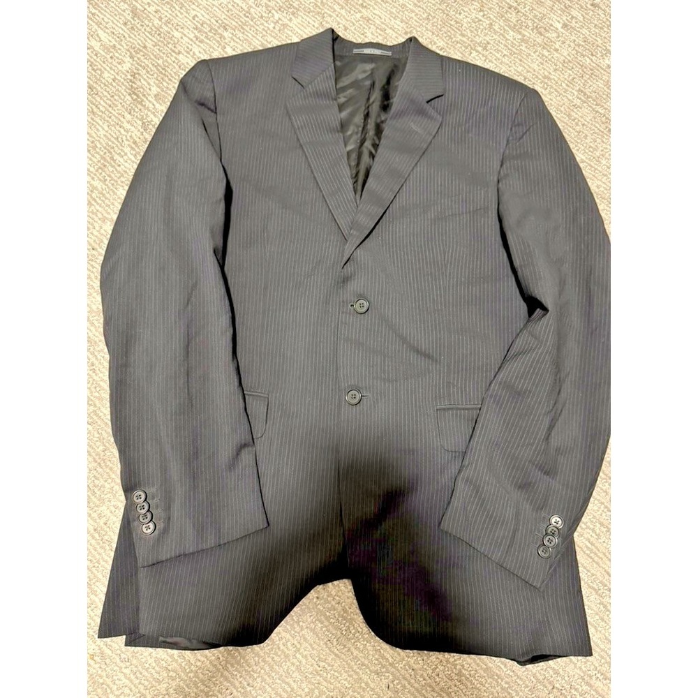 Cerruti 1881 Men's Suit Size 50 Made in Italy Black Pinstripe 2 Piece